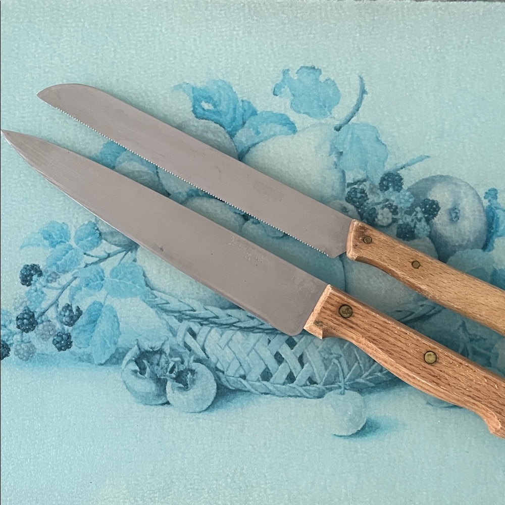Vintage High-quality stainless steel Kitchen Knife Set Wood Handle.